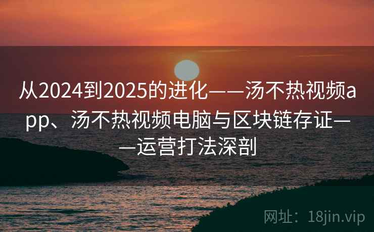 从2024到2025的进化——汤不热视频app、汤不热视频电脑与区块链存证——运营打法深剖