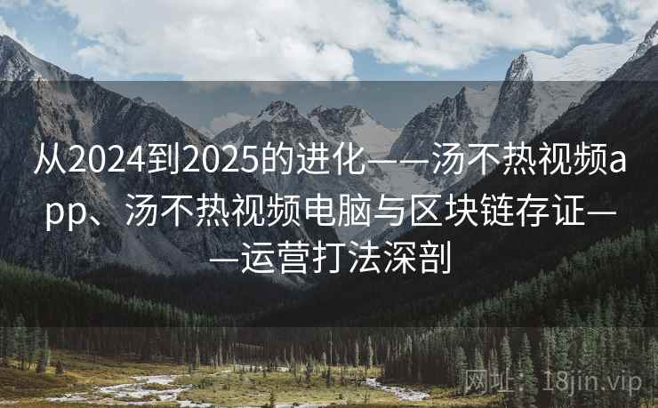 从2024到2025的进化——汤不热视频app、汤不热视频电脑与区块链存证——运营打法深剖