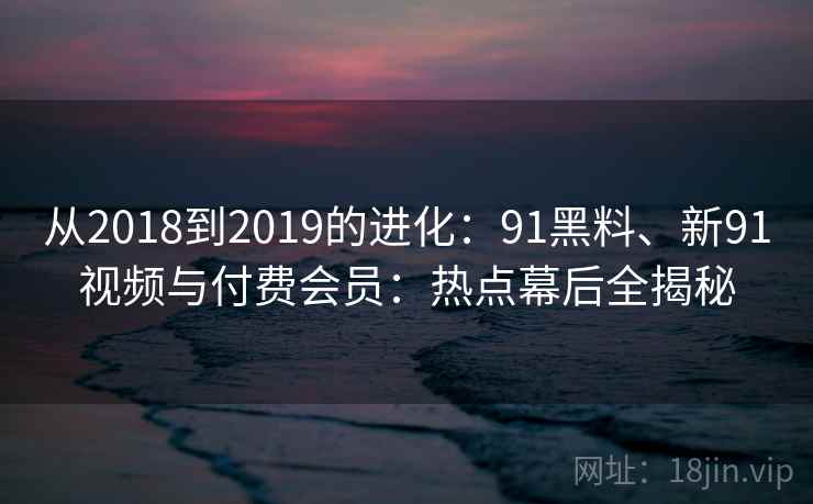 从2018到2019的进化：91黑料、新91视频与付费会员：热点幕后全揭秘
